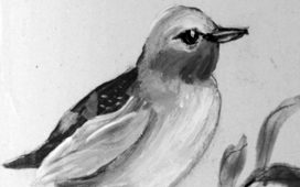 Uccellino dipinto a mano
